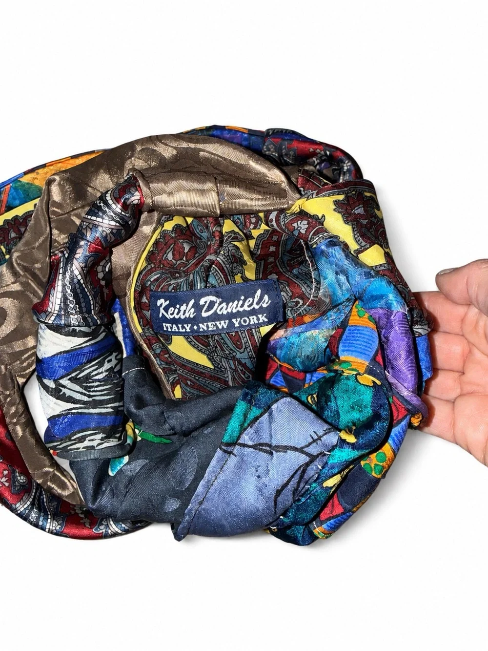 Keith Daniels Vintage Tie Hobo Bag Looney Tunes Disney Y2K Patchwork